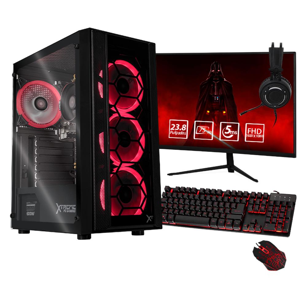 Foto 2 pulgar | Xtreme Pc Gaming Amd Radeon Vega Renoir Ryzen 7 5700g 16gb Ssd 500gb Monitor Curvo 23.8 Wifi Black