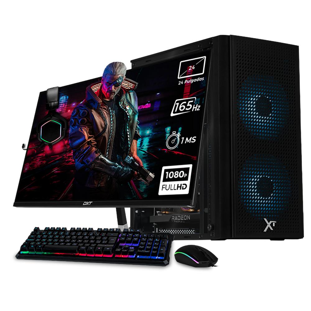 Foto 2 pulgar | Xtreme Pc Gaming Amd Radeon Rx 6500 Xt Ryzen 5 5500 16gb Ssd 1tb Monitor 24 165hz Wifi Air Max M2 Black