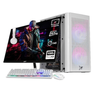 Foto 1 | Xtreme Pc Gaming Amd Radeon Rx 6500 Xt Ryzen 5 5500 16gb Ssd 1tb Monitor 24 165hz Wifi Air Max M2 White