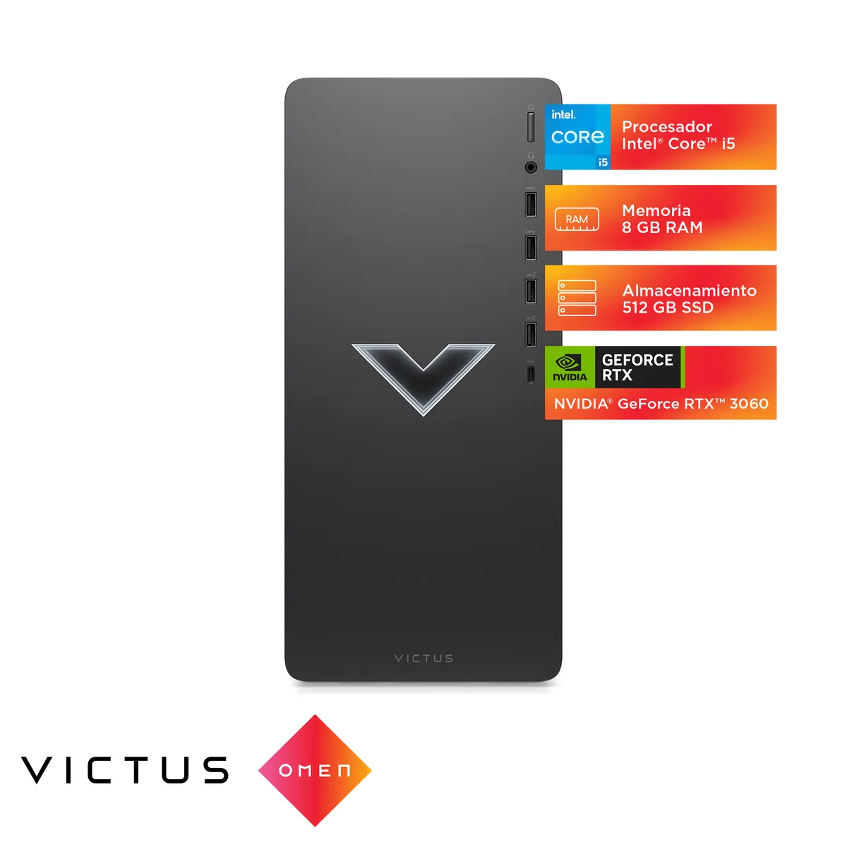 Foto 6 pulgar | Victus By Hp 15l Gaming Desktop Tg02-2015la Intel Core I5 8gb Ram 512gb Ssd Nvidia Geforce Rtx 3060