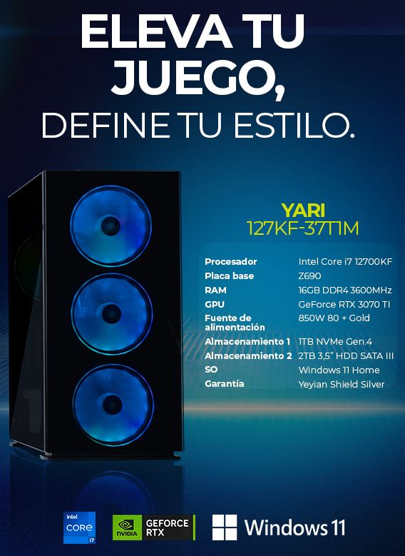 Foto 6 pulgar | Pc Gamer Yeyian Ypt-ya127kf-37t1m Rtx 3070 Ti,core I7 13700kf, 16 Gb Ddr5, 1tb Nvme, 2tb 3.5” Hdd, Z690, 850w 80+