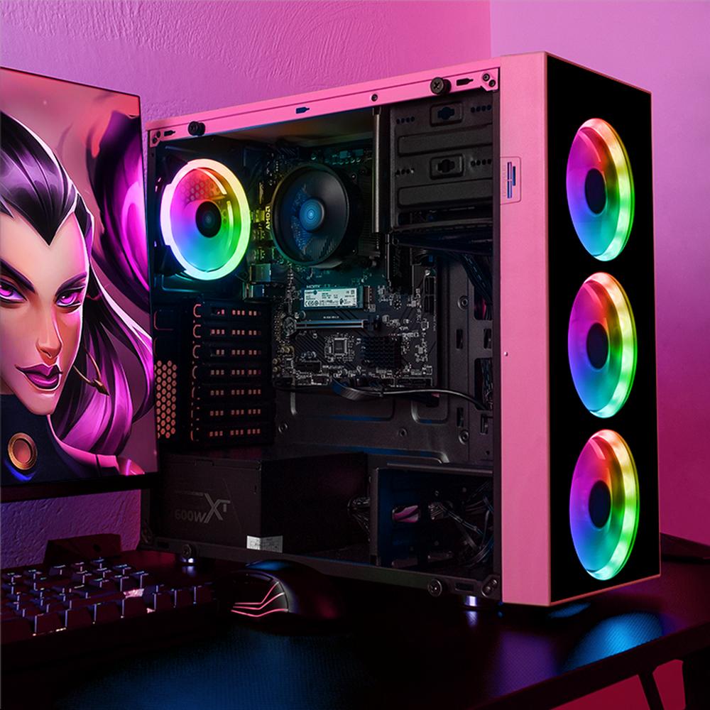 Foto 7 pulgar | Xtreme Pc Gaming Amd Radeon 780m Ryzen 7 8700g 32gb Ddr5 Ssd 1tb Monitor Curvo 27 100hz Wifi Dragonfly Pink