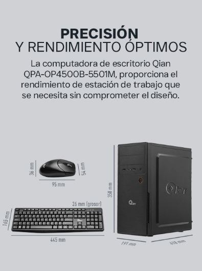 Foto 9 pulgar | Computadora De Escritorio Qpa-op4500b-5501m Amd Ryzen Gen 4 4500, 16gb Ram, 480gb Ssd, 500w, A520, Win11, Con Mouse