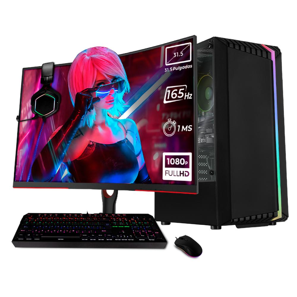 Foto 2 pulgar | Computadora Xtreme Pc Gaming Geforce Rtx 4060 Ti Amd Ryzen 7 5700 32gb Ssd 1tb Monitor Curvo 31.5 165hz Wifi Bionic Bla