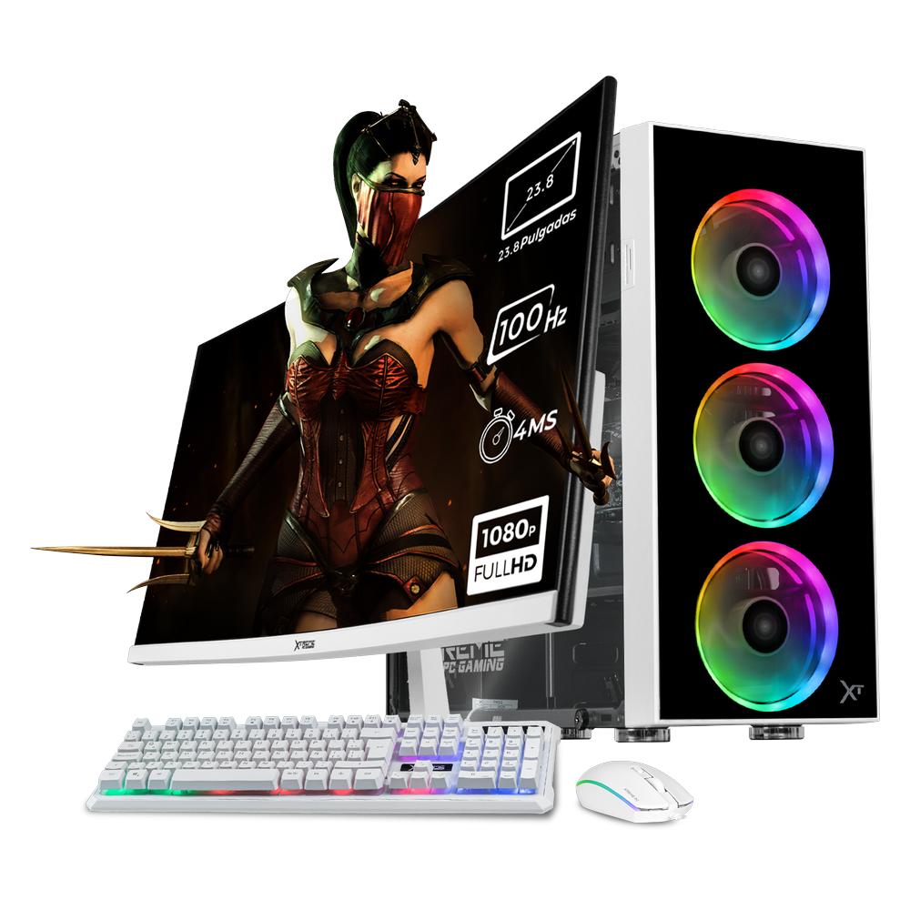 Foto 2 pulgar | Xtreme Pc Gaming Amd Radeon Vega Renoir Ryzen 7 5700g 16gb Ssd 1tb Monitor Curvo 23.8 100hz Wifi Dragonfly White