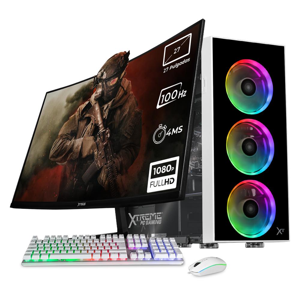 Foto 2 pulgar | Xtreme Pc Gaming Amd Radeon Vega 8 Ryzen 7 5700g 16gb Ssd 500gb Monitor Curvo 27 100hz Wifi Dragonfly White