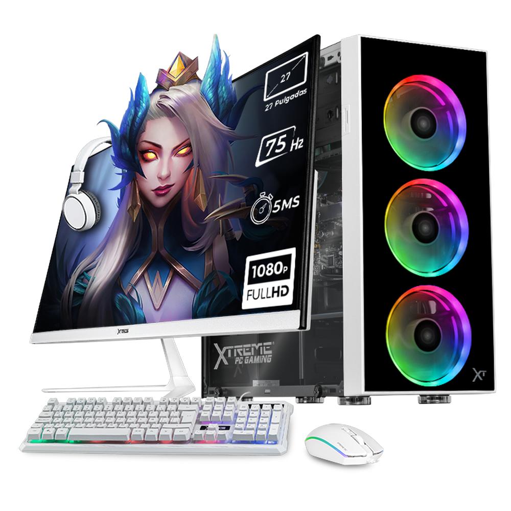 Foto 1 | Xtreme Pc Gaming Amd Radeon Vega 7 Amd Ryzen 5 5600g 16gb Ssd 1tb Monitor 27 75hz Wifi White