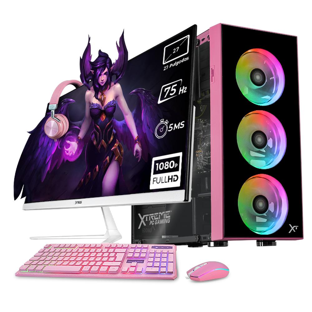 Foto 2 pulgar | Xtreme Pc Gaming Amd Radeon Vega 7 Amd Ryzen 5 5600g 16gb Ssd 1tb Monitor 27 75hz Wifi Pink