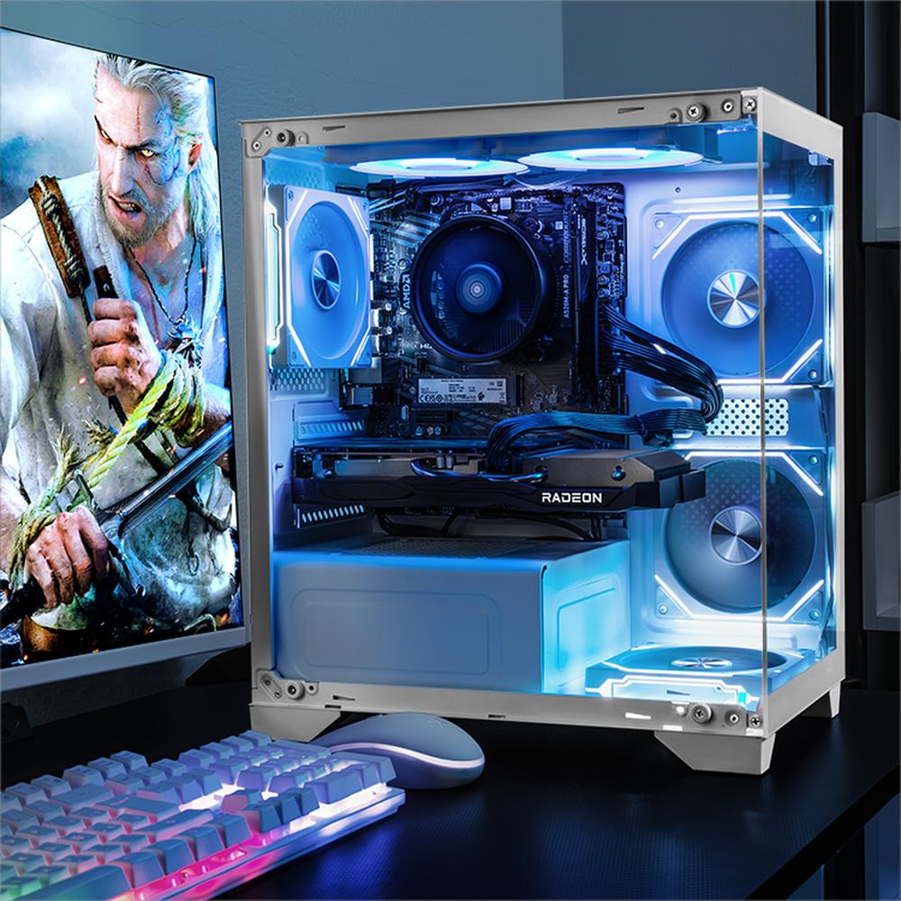 Foto 7 pulgar | Xtreme Pc Gaming Amd Radeon Rx 6600 Ryzen 5 5500 32gb Ssd 1tb Wifi White