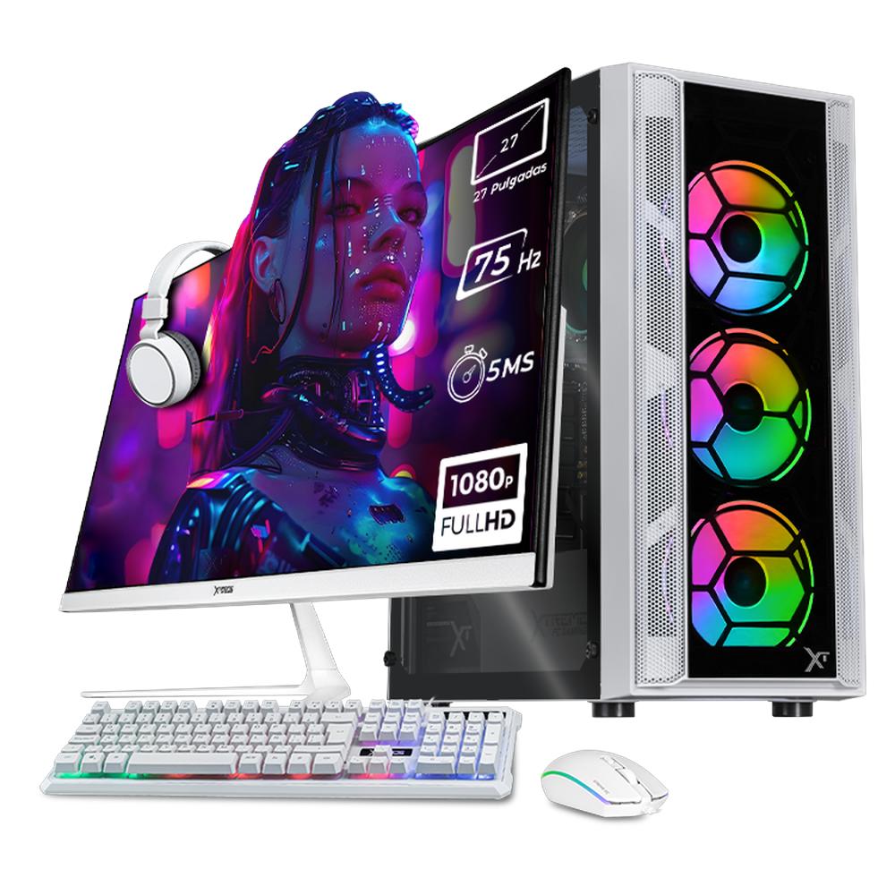 Xtreme Pc Gaming Amd Radeon 760m Ryzen 5 8600g 16gb Ddr5 Ssd 1tb Monitor 27 75hz Wifi White