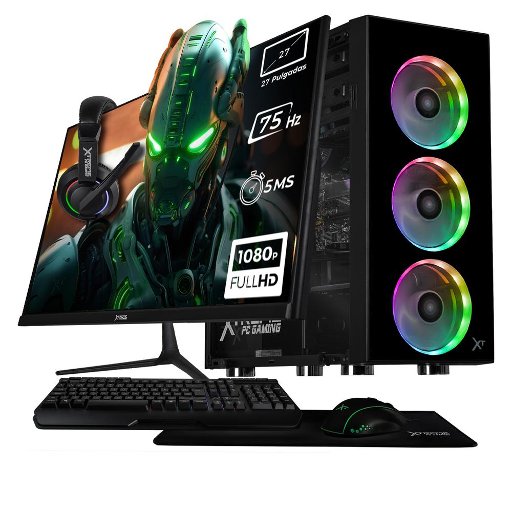 Foto 2 pulgar | Xtreme Pc Gaming Amd Radeon Vega 7 Amd Ryzen 5 5600g 16gb Ssd 1tb Monitor 27 75hz Wifi Black