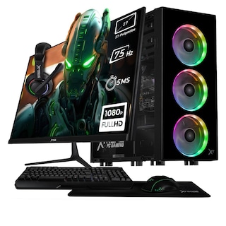 Foto 1 | Xtreme Pc Gaming Amd Radeon Vega 7 Amd Ryzen 5 5600g 16gb Ssd 1tb Monitor 27 75hz Wifi Black