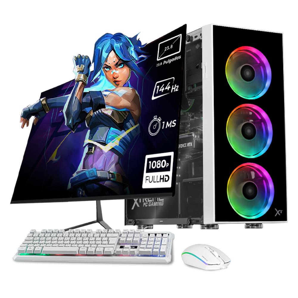Foto 2 pulgar | Xtreme Pc Gaming Geforce Rtx 3050 Amd Ryzen 5 5500 16gb Ssd 1tb Monitor 23.8 144hz Wifi White