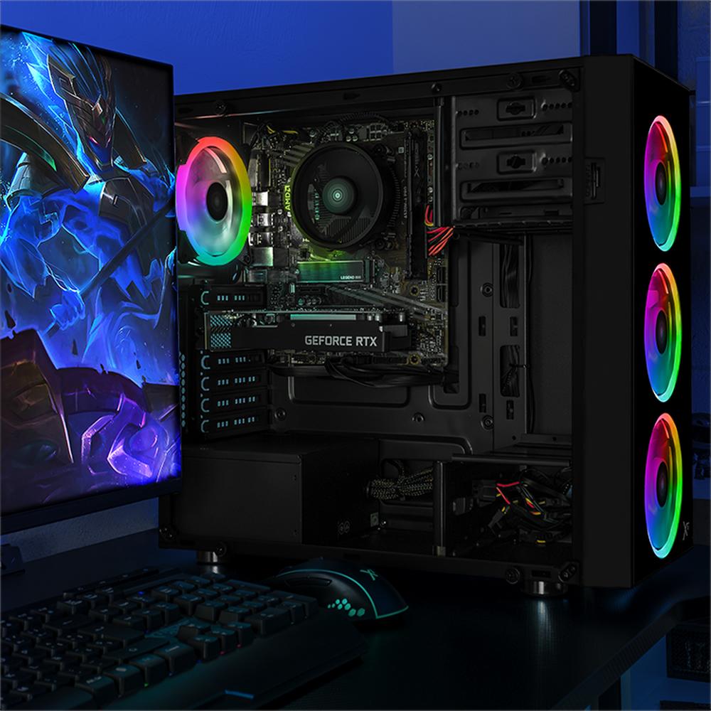 Foto 7 pulgar | Xtreme Pc Gaming Geforce Rtx 3050 Amd Ryzen 5 5500 16gb Ssd 1tb Monitor 23.8 144hz Wifi Black