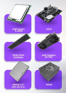 Foto 7 | Pc Gamer Getttech Gpa-gft4500b-5502m Ryzen 5 4500, Radeon Rx550, 16gb Ddr4, 480gb Nvme, Fuente 600w, Fish Tank ,win11