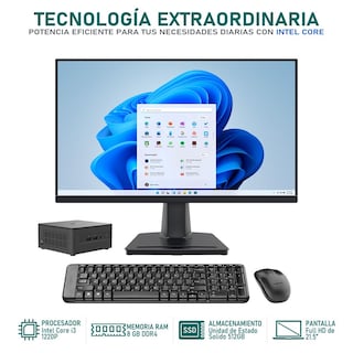 Foto 2 | Computadora Asus Nuc 12 Pro Core I3 1220p 8gb 512gb Ssd Monitor 21.5'' Teclado Mouse Logitech Español