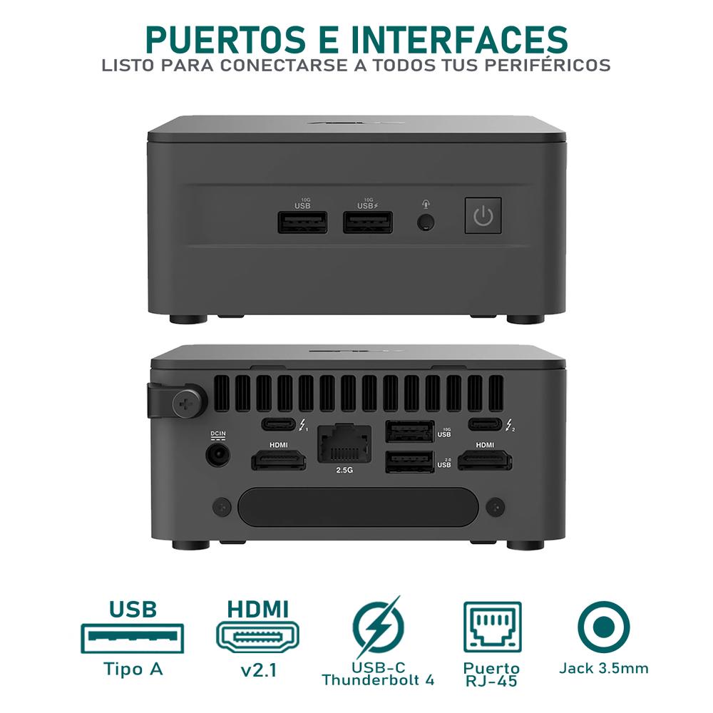 Foto 3 | Computadora Asus Nuc 12 Pro Core I3 1220p 8gb 512gb Ssd Monitor 21.5'' Teclado Mouse Logitech Español