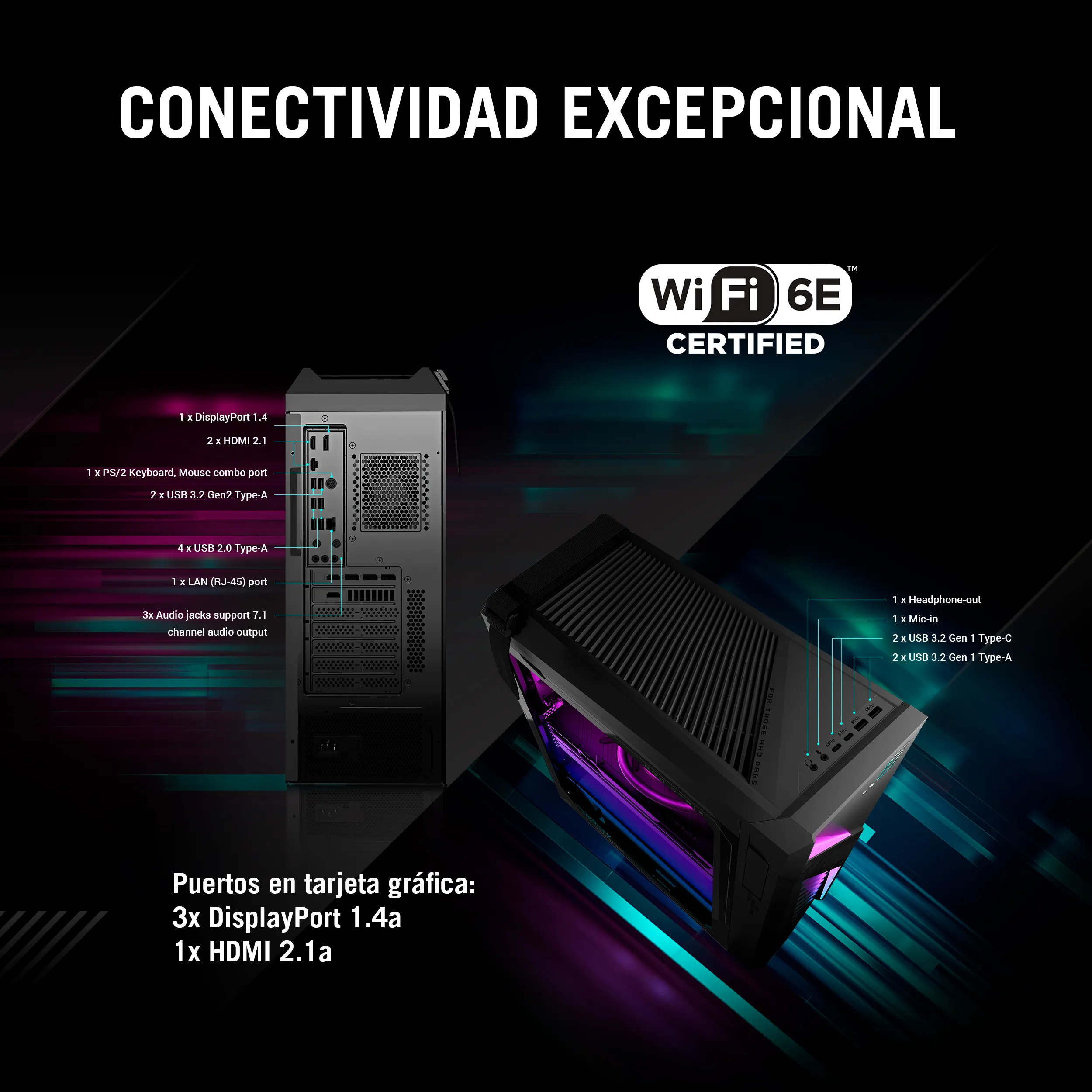 Foto 9 pulgar | Computadora de Escritorio Asus Gamer Rog Strix G16chr Windows 11 Intel Core i5-14400F RTX 4060 64GB 512GB SSD Gris