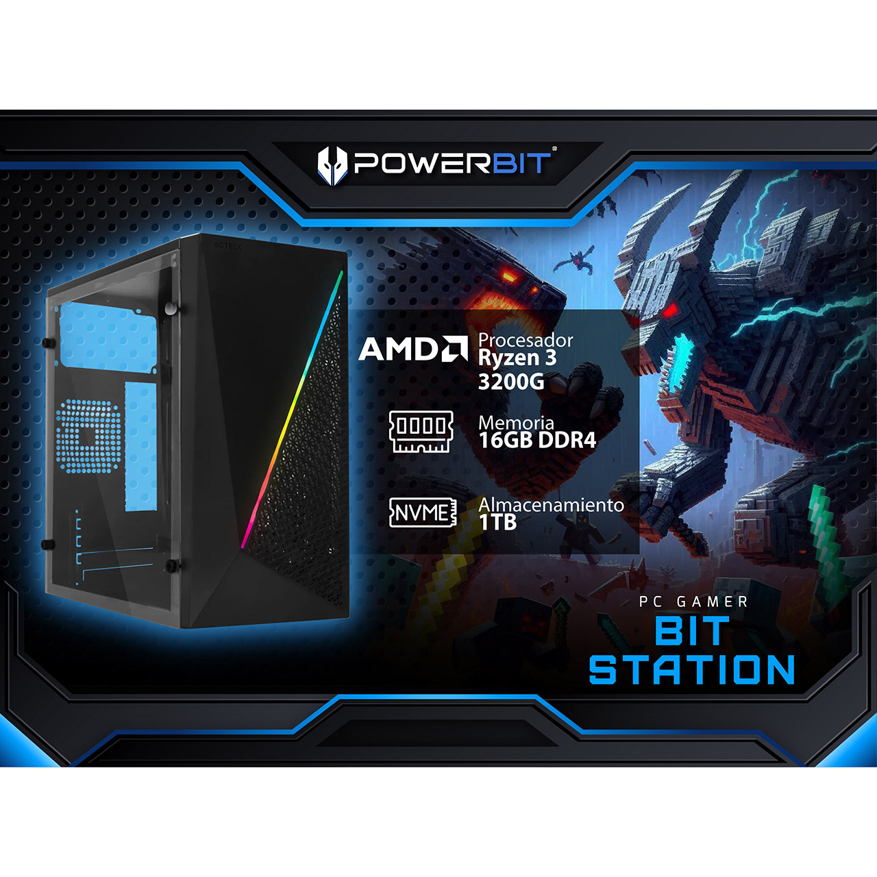 Foto 1 | Pc De Escritorio Powerbit: Amd Ryzen 3 3200g, Ram 16gb Ddr4, Ssd 1tb, Windows 11 Home