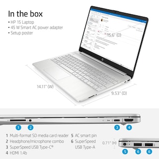 Foto 7 | Ordenador Portátil Hp 15 Para Empresas Y Estudiantes, 15,6 Pulgadas, Pantalla Fhd, Intel I3, 8 Gb/512 Gb - Venta