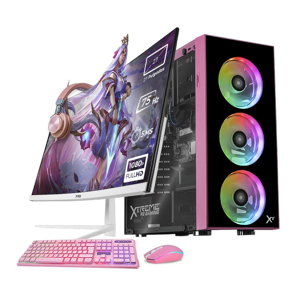 Foto 2 pulgar | Xtreme Pc Gaming Computadora Intel Core I5 12400 32gb Ssd 1tb Monitor 27 Wifi Pink