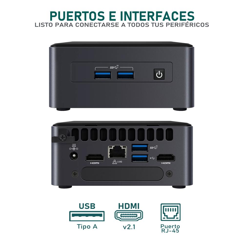 Foto 5 pulgar | Computadora Pc Asus Nuc 11 Pro Intel Core I7 1165g7 16gb Ram 640gb Ssd Monitor 21.5'' Teclado Mouse Logitech