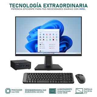 Foto 2 | Computadora Pc Asus Expertcenter Pn42 Intel N100 16gb Ram 128gb Ssd Monitor 21.5'' Teclado Mouse Logitech