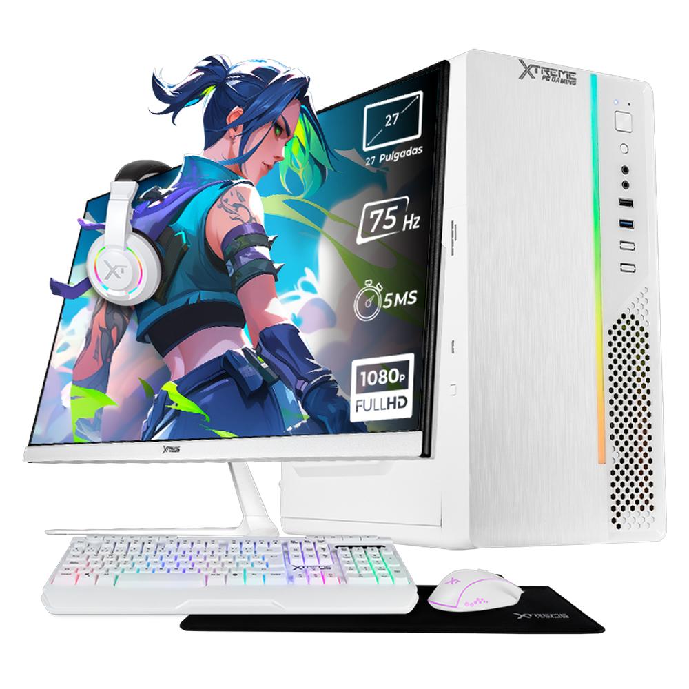 Xtreme Pc Gaming Amd Radeon Vega 7 Ryzen 5 5600gt 32gb Ssd 1tb Monitor 27 Wifi White