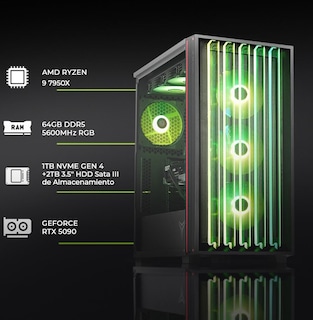 Foto 7 | Pc Gamer Yeyian Ypa-ms795xd-5901m Ryzen 9 7950x, Rtx 5090, 64gb Ddr5, 1tb Nvme, 2tb Hdd, X670, Aio360, 1000w 80+pla