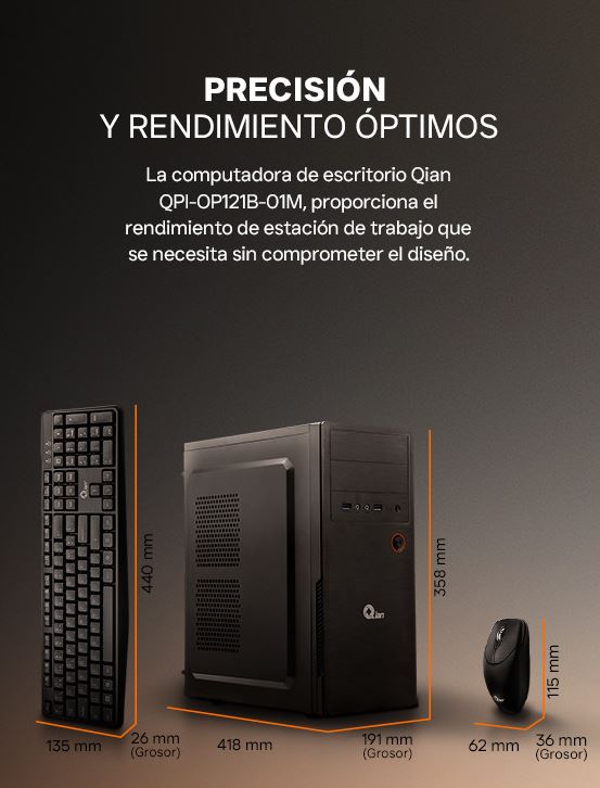 Foto 7 pulgar | Pc De Escritorio Qian Qpi-op121b-01m Atx Core I3 12100, 16gb Ddr4, 512gb Nvme, H610, Fuente 500w, Wind11, Incluye