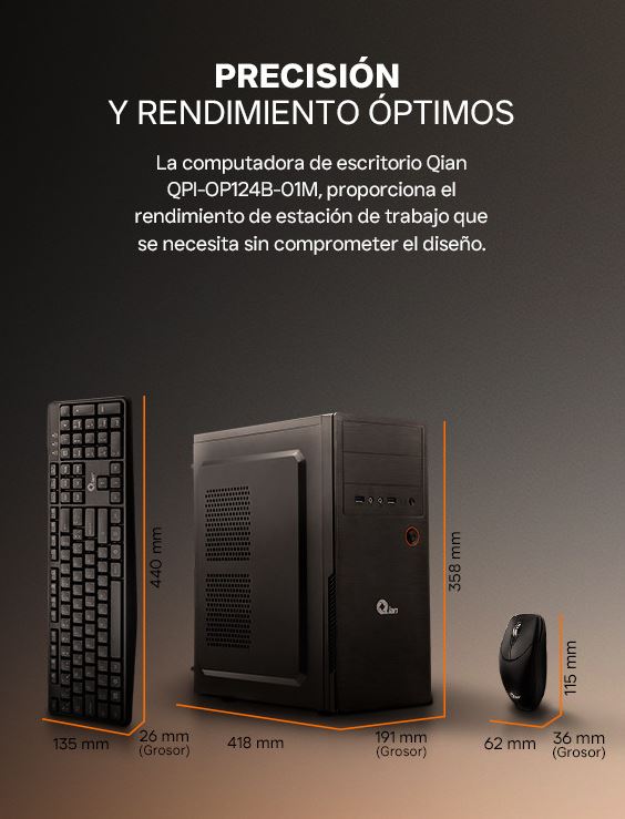 Foto 7 pulgar | Pc De Escritorio Qian Qpi-op124b-01m Atx Core I5 12400, 16gb Ddr4, 512gb Nvme, H610, Fuente 500w, Wind11, Incluye