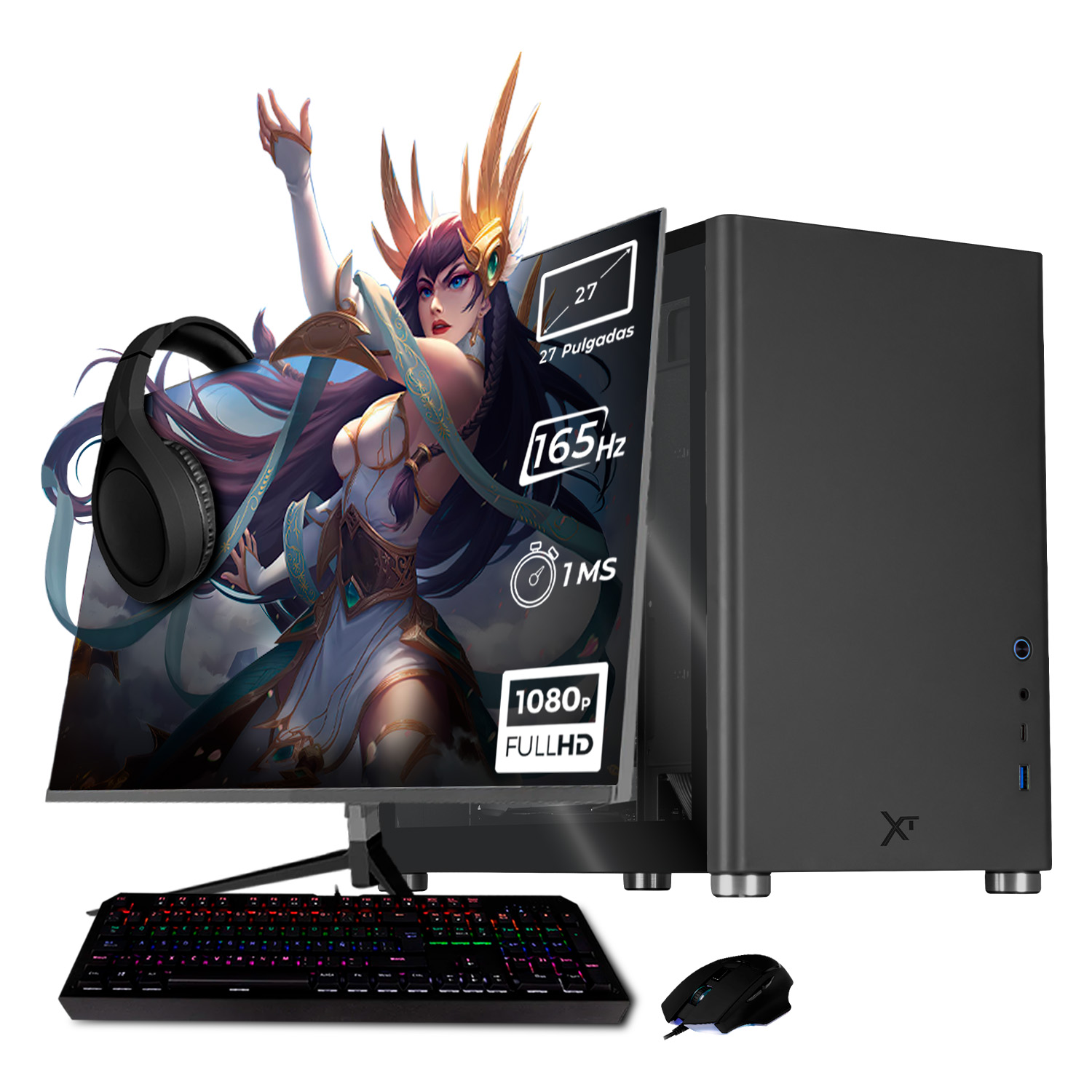 Xtreme Pc Gaming Geforce Rtx 3050 Amd Ryzen 7 5700 32gb Ssd 1tb Monitor 27 165hz Wifi Grey
