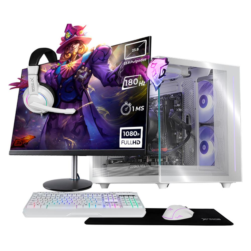 Xtreme Pc Gaming Geforce Rtx 4060 Ryzen 7 5700 32gb Ssd 1tb Monitor 23.8 180hz Wifi White