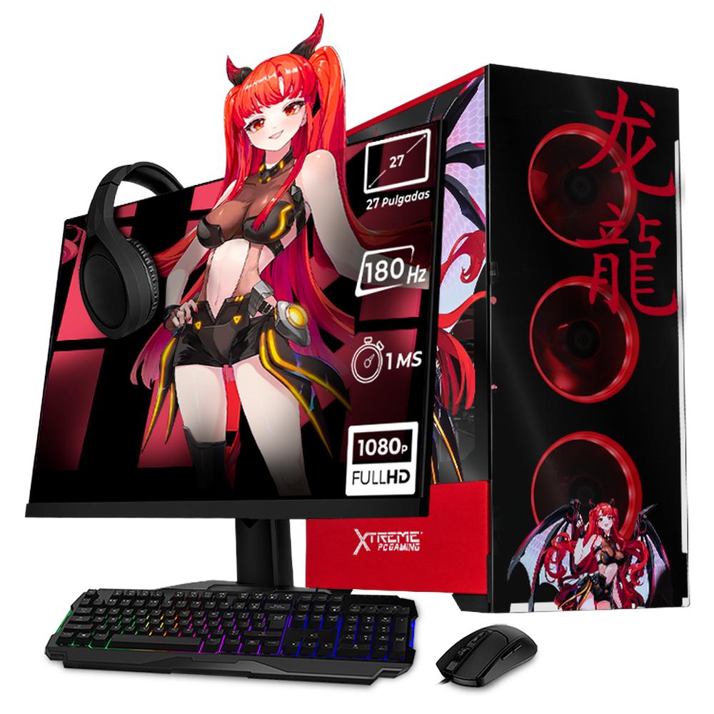 Foto 2 pulgar | Xtreme Pc Gaming Amd Radeon Rx 7600 Ryzen 7 5700 32gb Ssd 1tb Monitor 27 180hz Wifi Scarlet Dragon