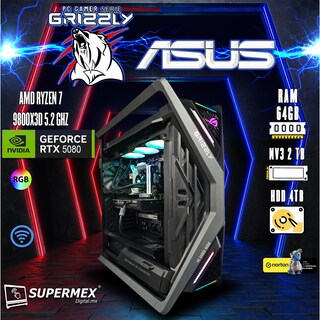 Foto 5 | Pc Gamer Grizzly Asus Edition Amd Ryzen 7 9800x3d 5.2ghz Rtx5080 64gb Nv3 2tb Hdd 4tb Wifi Bt Pg-amd065
