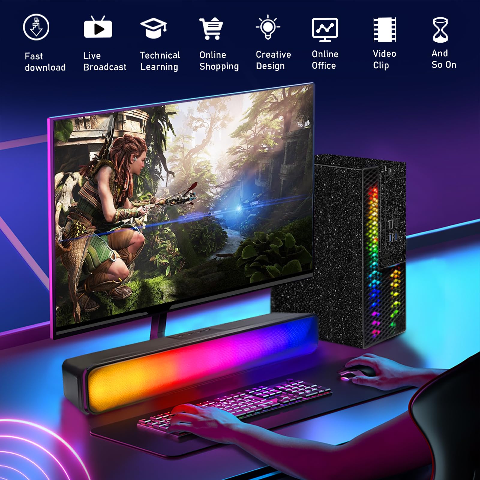 Foto 5 pulgar | Computadora De Escritorio Para Juegos Rgb De Dell Renovada  Intel Core - Venta Internacional.