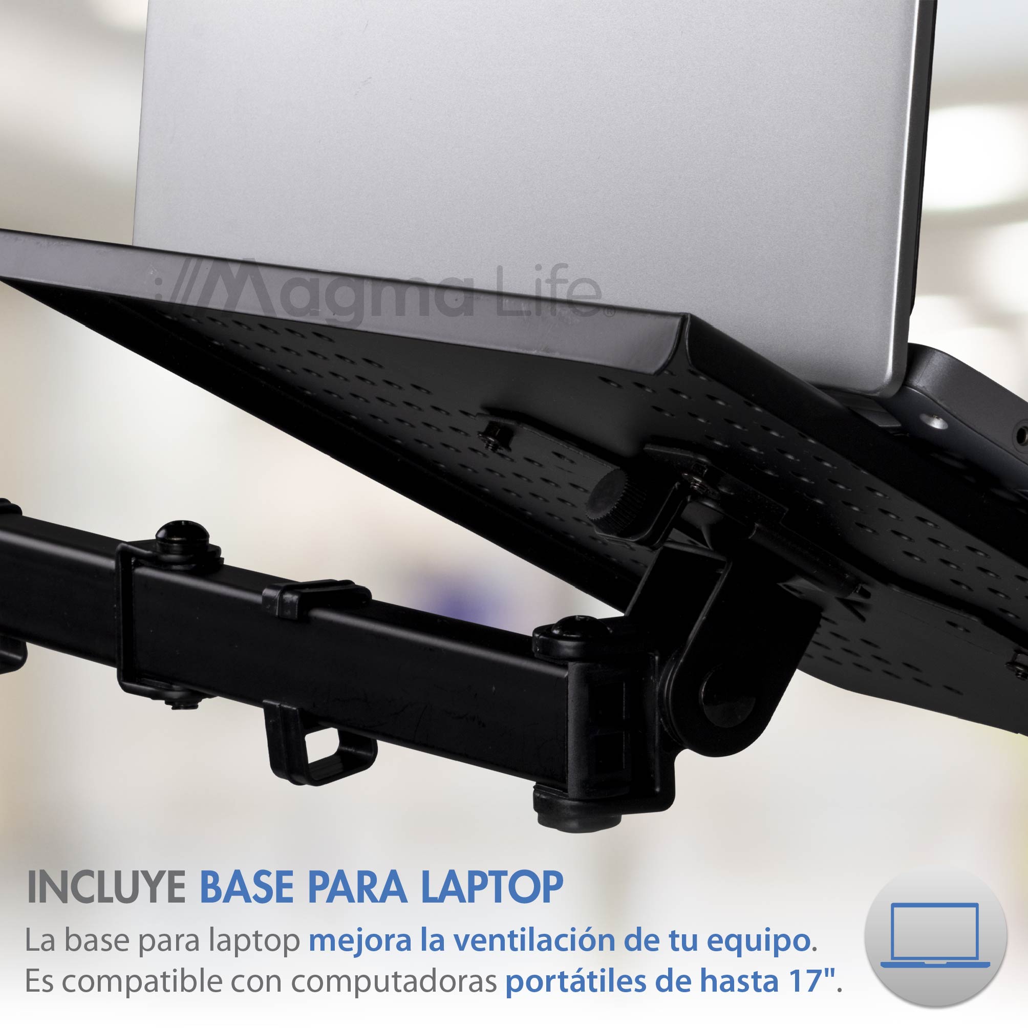Foto 7 pulgar | Magma Life Soporte Para Monitor Y Laptop: Soporte Dual Para Fijar En El Escritorio, Carga Hasta 8kg, Estructura Duradera