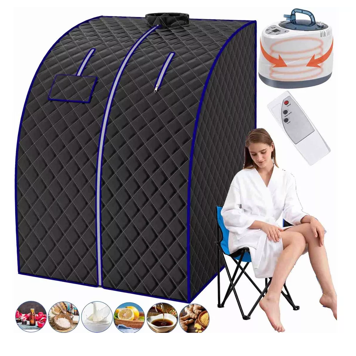 Foto 3 pulgar | Baño Vapor Spa Sauna Portátil Con Silla Plegable Eo Safe Imports Esi-10562 Negro