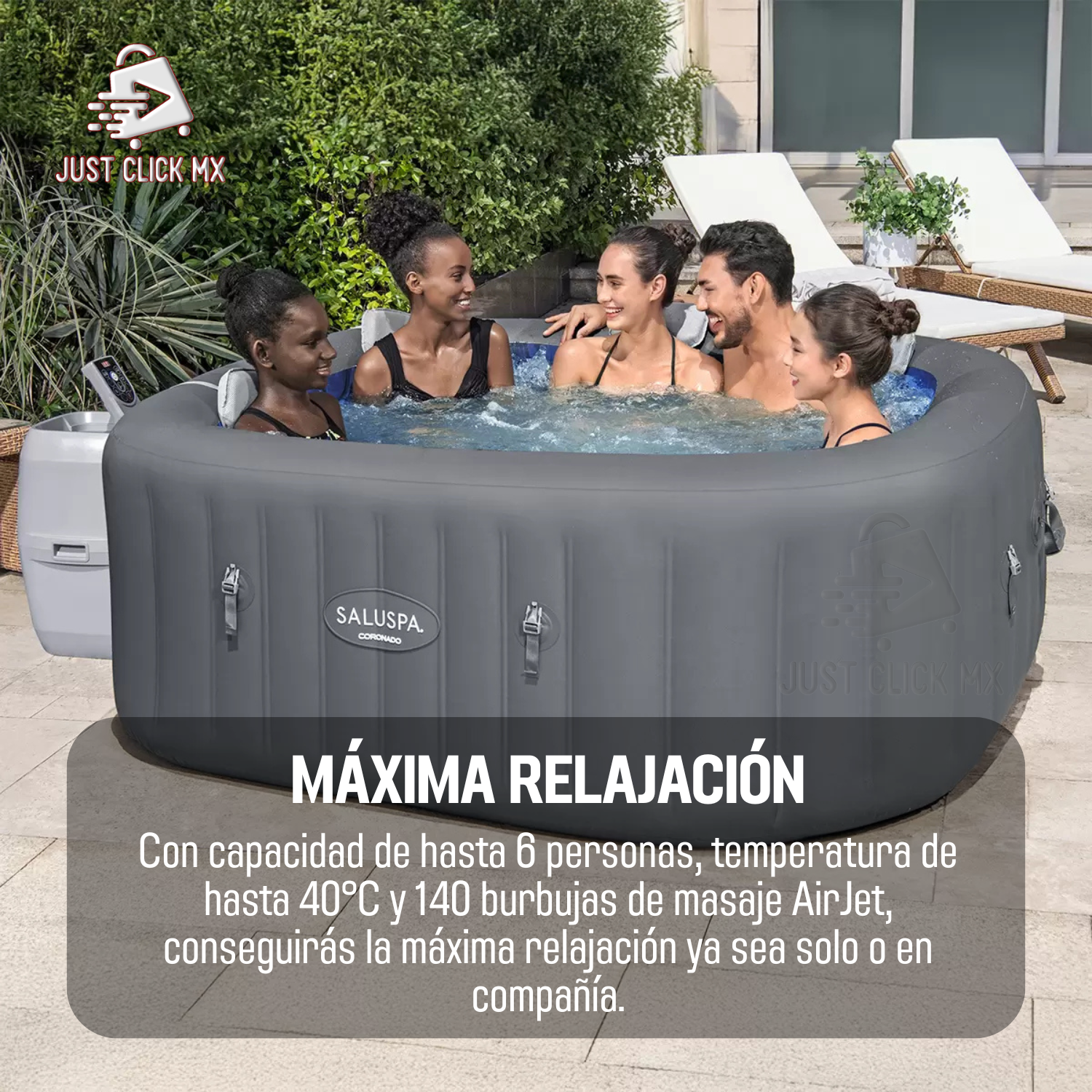 Foto 3 | Jacuzzi Inflable De Hidromasaje Saluspa Coronado Bestway 180-justclick Mx