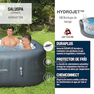 Foto 5 | Jacuzzi Inflable De Hidromasaje Saluspa Coronado Bestway 180-justclick Mx