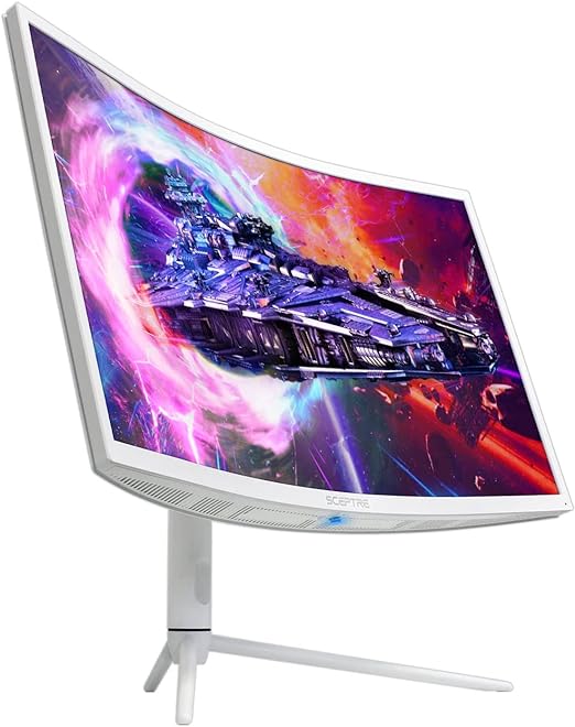 Sceptre 27'' Curved Nebula White Qhd 2k Monitor 2560 X 1440p Hasta 165hz 1ms Hdr1000 99% Srgb Altavoces Incorpora $17,321