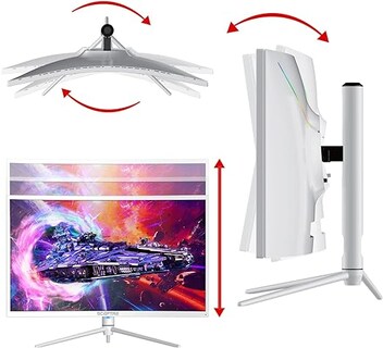 Foto 2 | Sceptre 27'' Curved Nebula White Qhd 2k Monitor 2560 X 1440p Hasta 165hz 1ms Hdr1000 99% Srgb Altavoces Incorpora