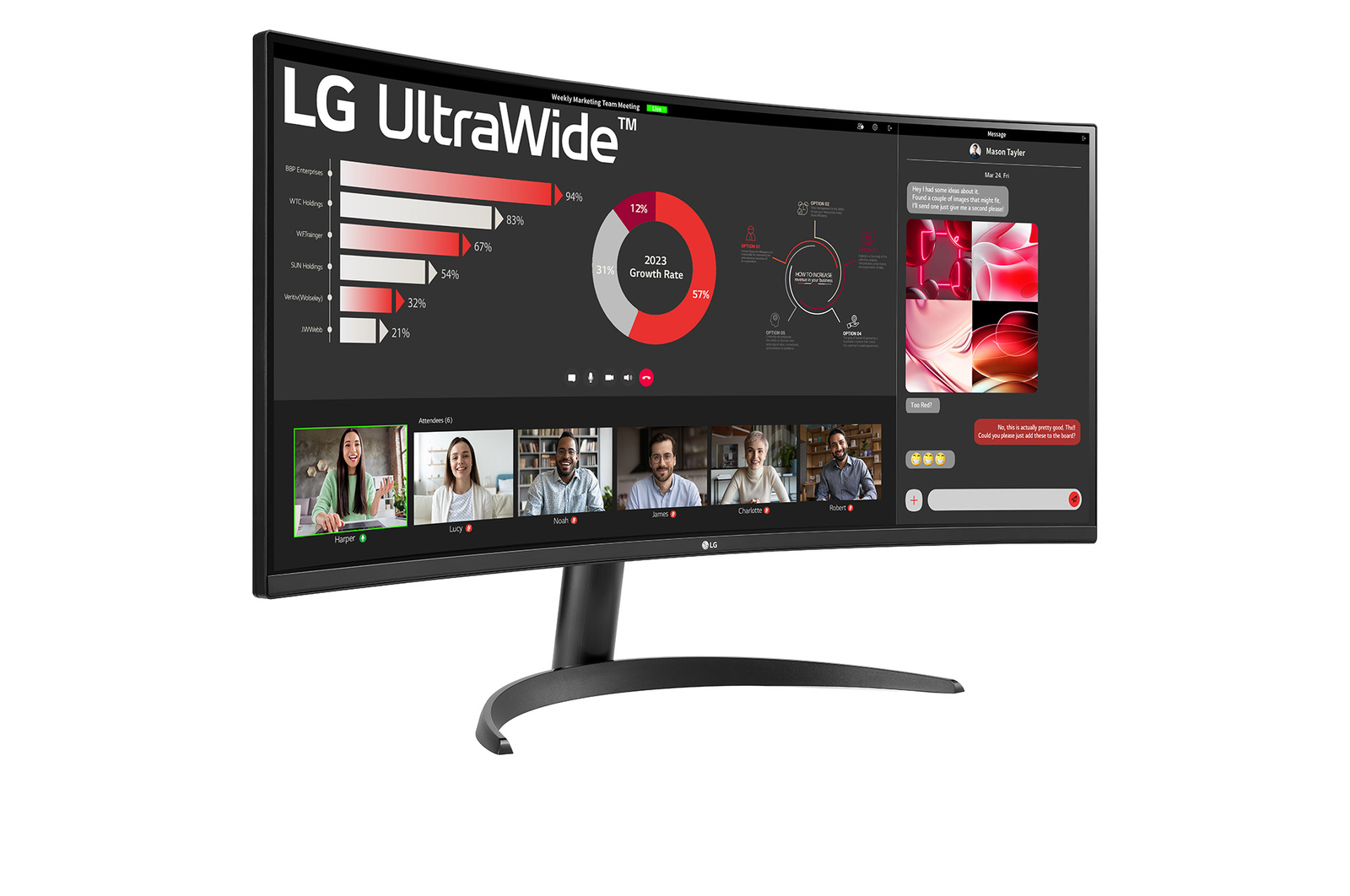 Foto 2 | Monitor Lg 34'' Curvo Qhd Ultra Wide 5ms 100hz Hdmi Dp 34wr50qk