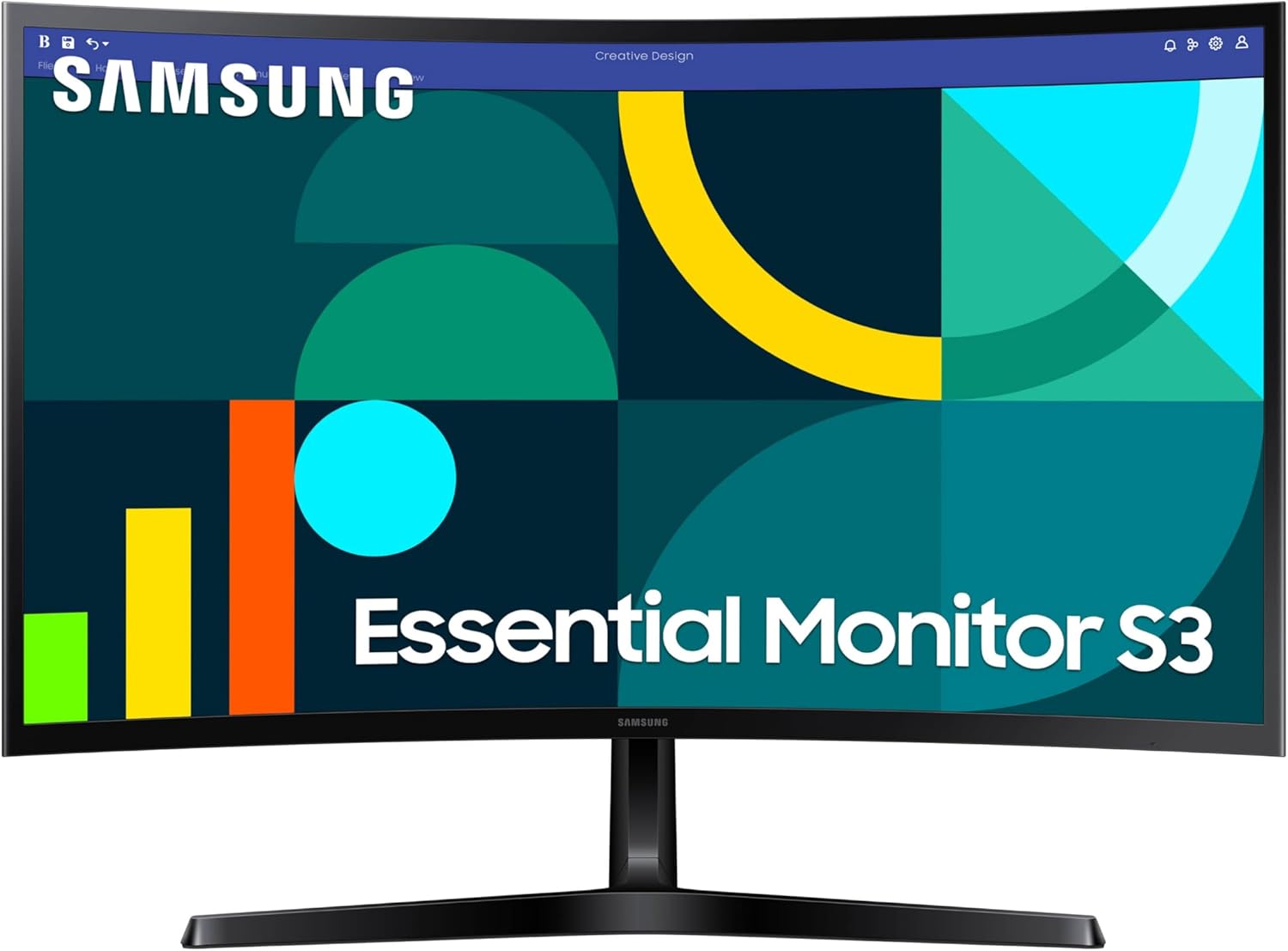 Monitor Curvo Samsung Essential S3 Gamer 27'' S36d 1800r 16:9 Fhd 1920x1080100hz Flicker Free