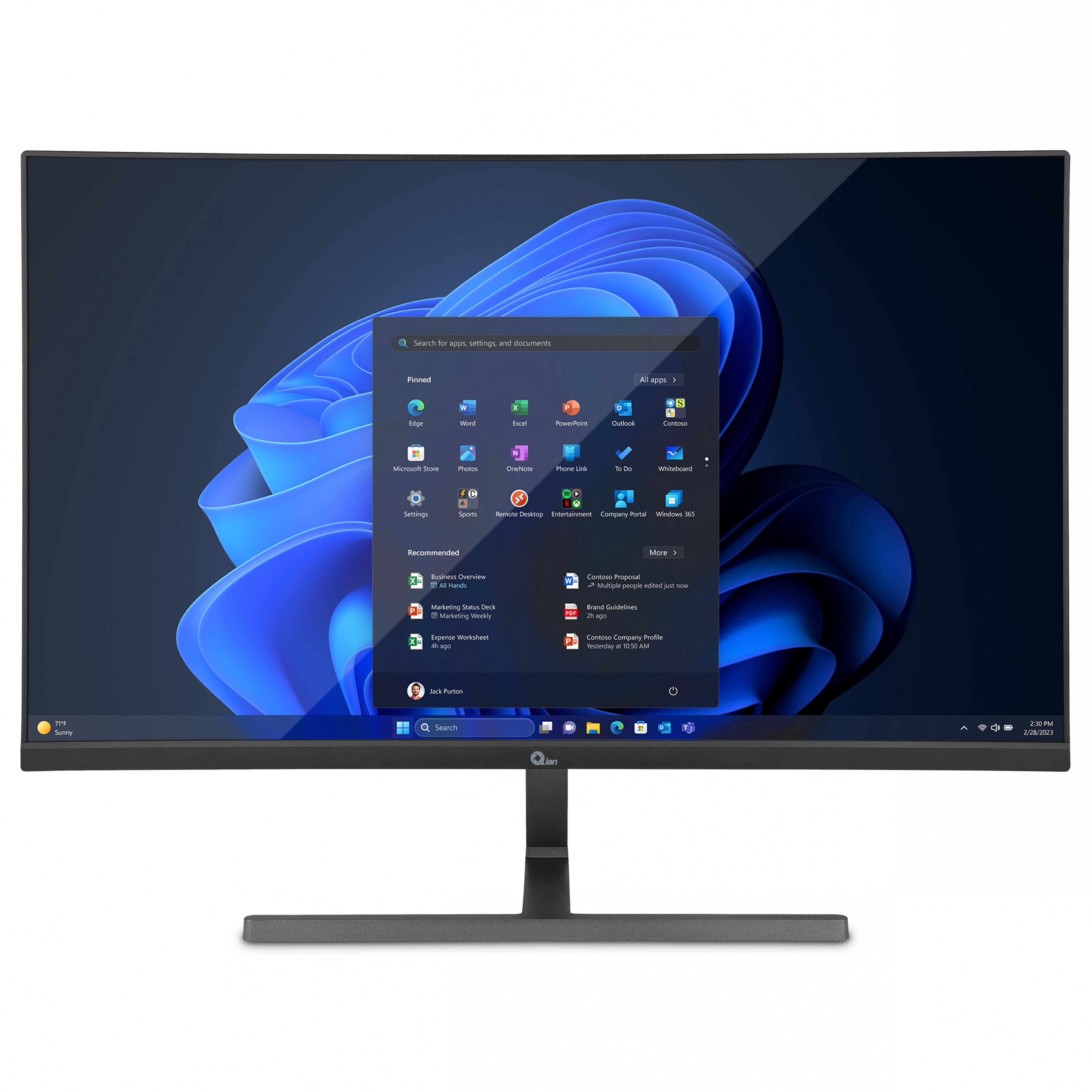 Foto 3 pulgar | Monitor Qian Qmf-ipf27-01 Ips 27'' Fhd 1920×1080, 100hz, Inclinacion, Vesa 100x100, 4ms, Hdr10, Vga Y Hdmi, G-sync