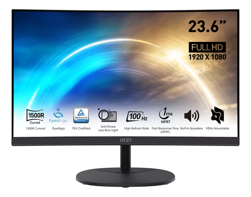 Foto 1 | Monitor Msi 23.6'' Mp2412c 1ms 100hz Fhd Hdmi Curvo Negro