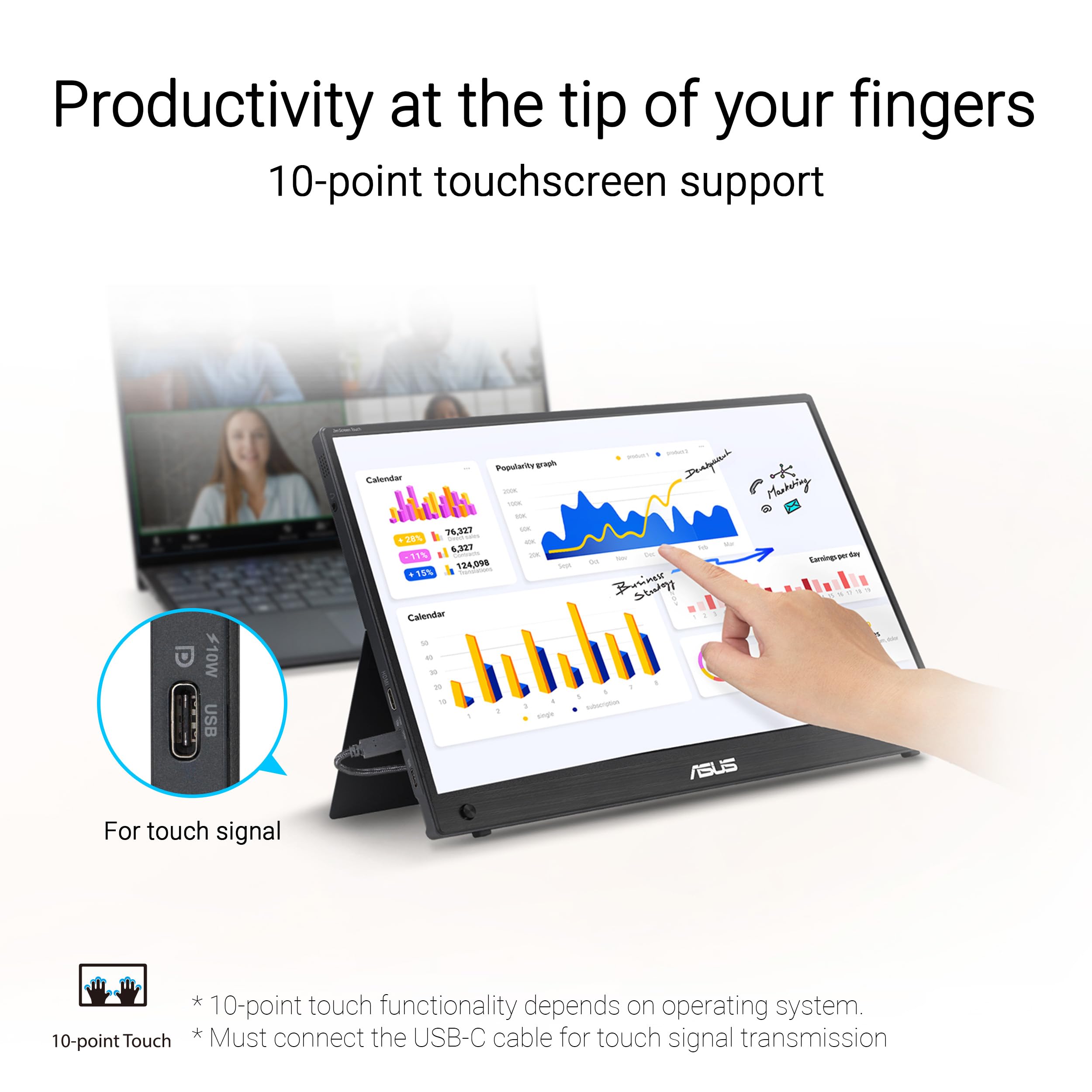 Foto 3 pulgar | Monitor Portátil Asus Zenscreen Touch 16'' Usb-c Full Hd - Venta Internacional