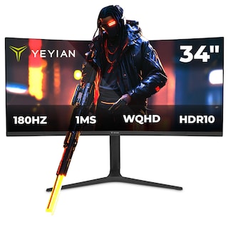 Foto 1 | Monitor Gamer Yeyian Ymc-fv234-m1 Curvo Va 34'', Wqhd 3440 X1440 180hz, Rgb, Hdmi 2.1, Displayport, Freesync, G-sync,
