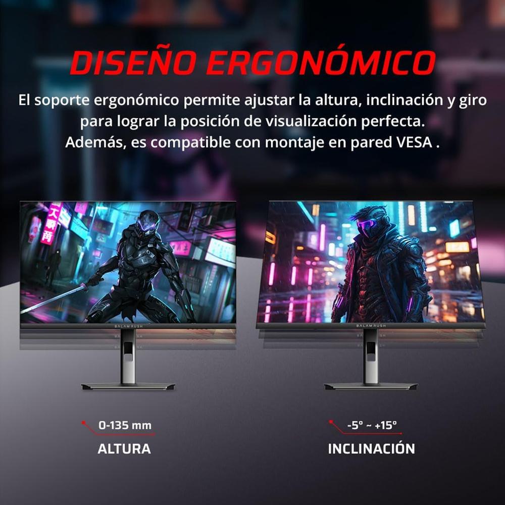 Foto 6 pulgar | Monitor Gamer 27 Balam Rush Ultra Explorer Mxt27p 1ms 165hz Qhd Ips Hdmi Dp Altavoces Pivote Freesync / G-sync