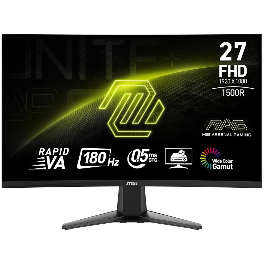 Foto 2 pulgar | Monitor Gamer Curvo 27 Msi Mag 27c6f 0.5ms 180hz Full Hd Rapid Va Hdmi Freesync